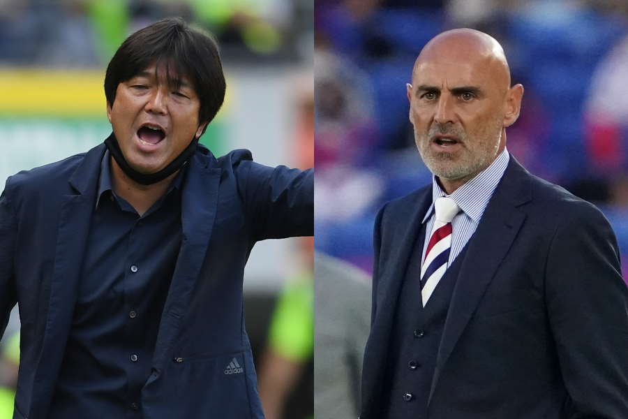 松本山雅の名波監督と横浜FMのマスカット監督【写真:Getty Images】