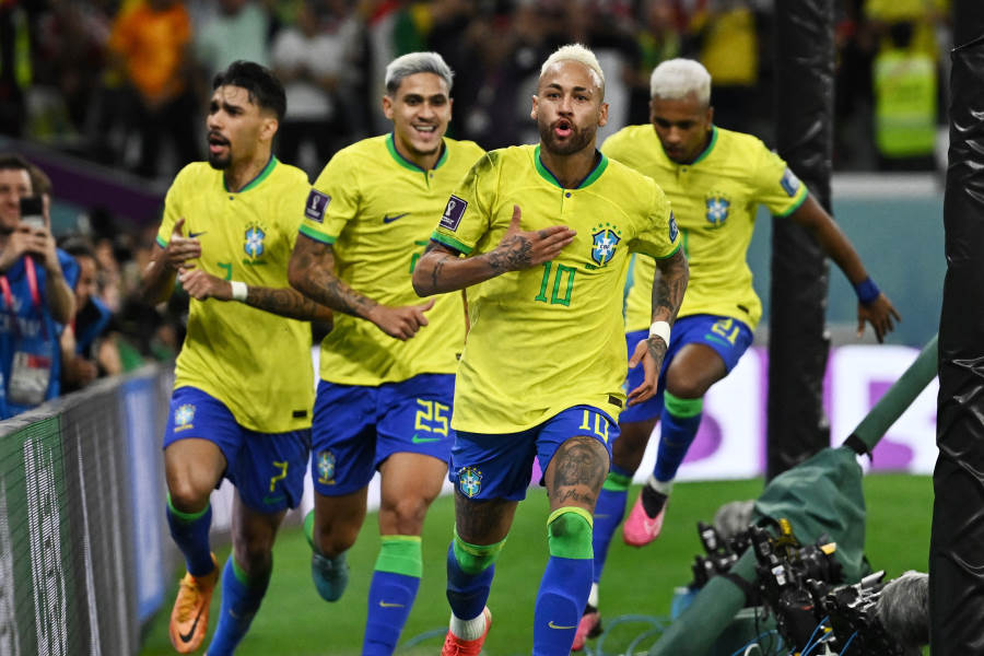 ブラジル代表FWネイマールが先制ゴールを決めメディアルームは盛り上がった【写真：ロイター】