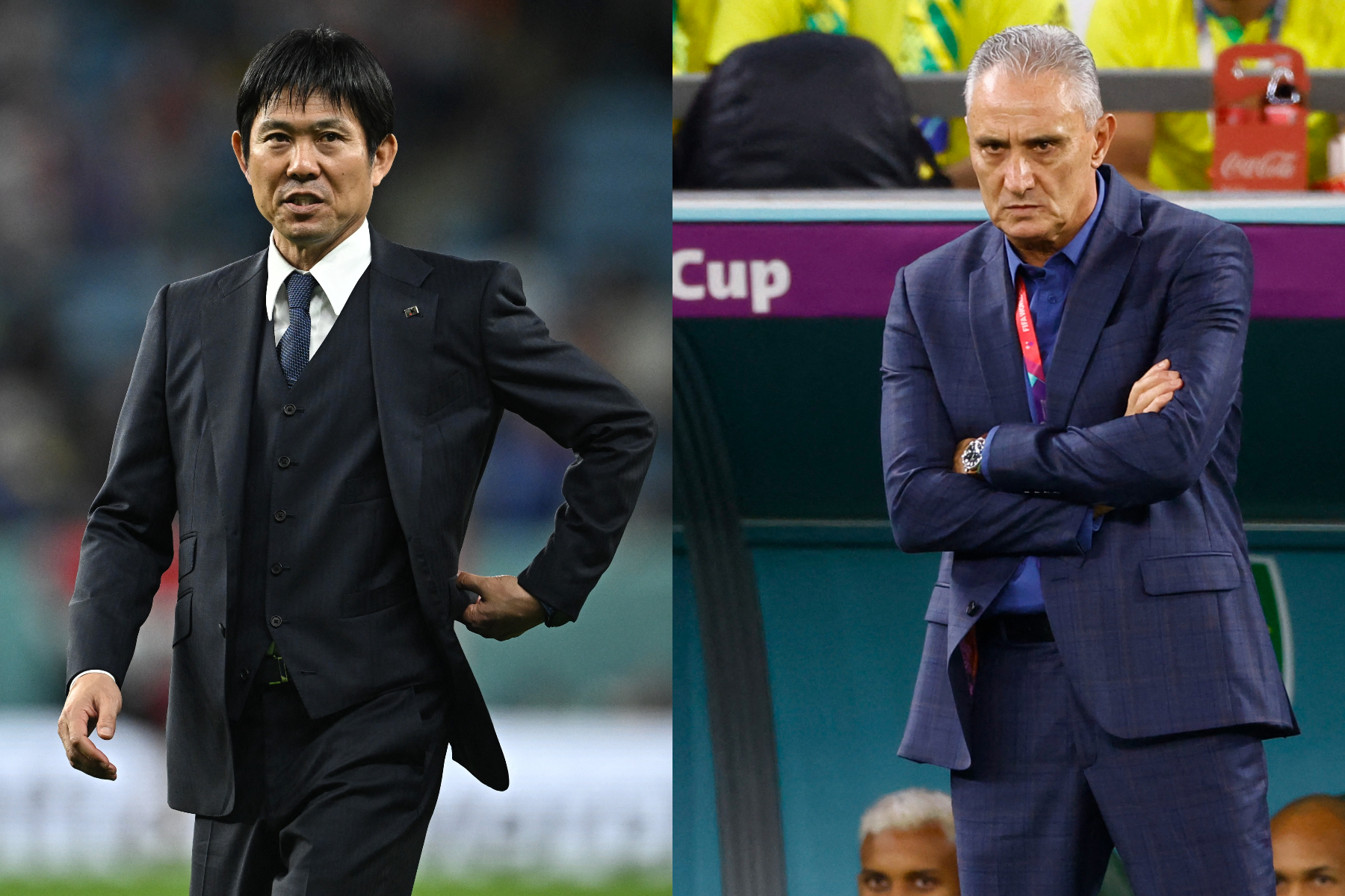 森保一監督とブラジル代表のチッチ監督【写真：ロイター】