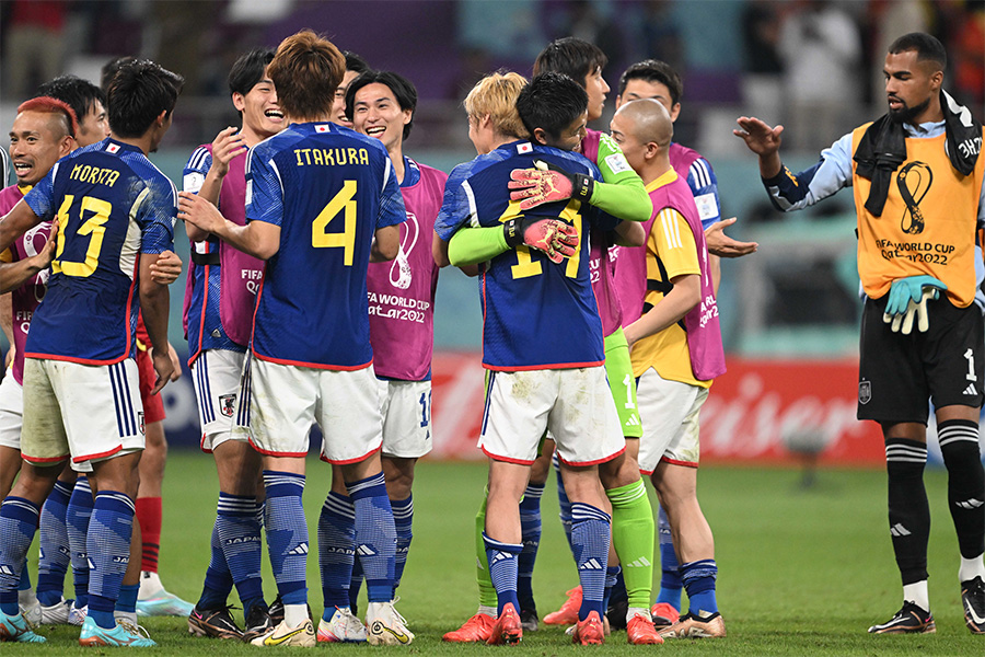 ドイツ、スペインに勝利した日本代表【写真：徳原隆元（FOOTBALL ZONE特派）】