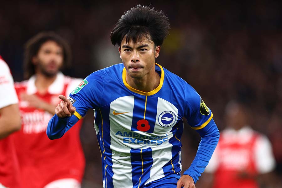 ブライトンでプレーする三笘薫【写真：Getty Images】