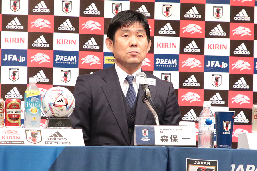 森保一監督の続投が決定【写真：FOOTBALL ZONE編集部】
