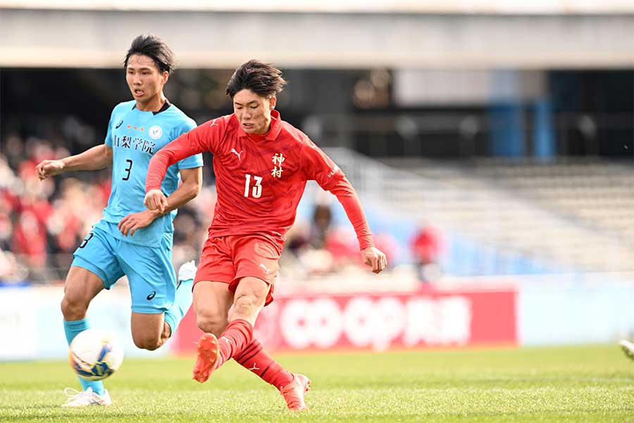 神村学園FW福田師王が山梨学院戦の1発に言及【写真：徳原隆元】