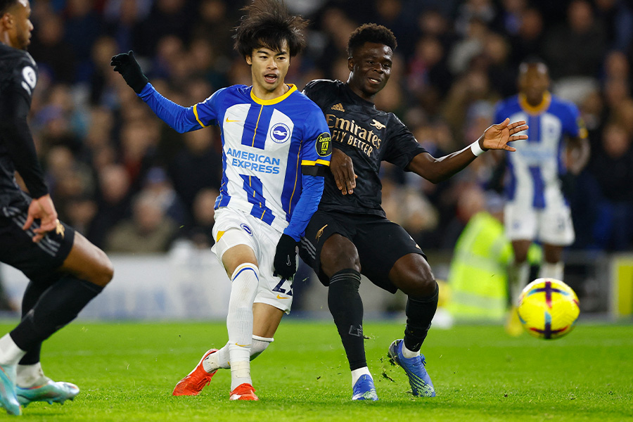 三笘薫がアーセナル戦でゴール【写真：ロイター】