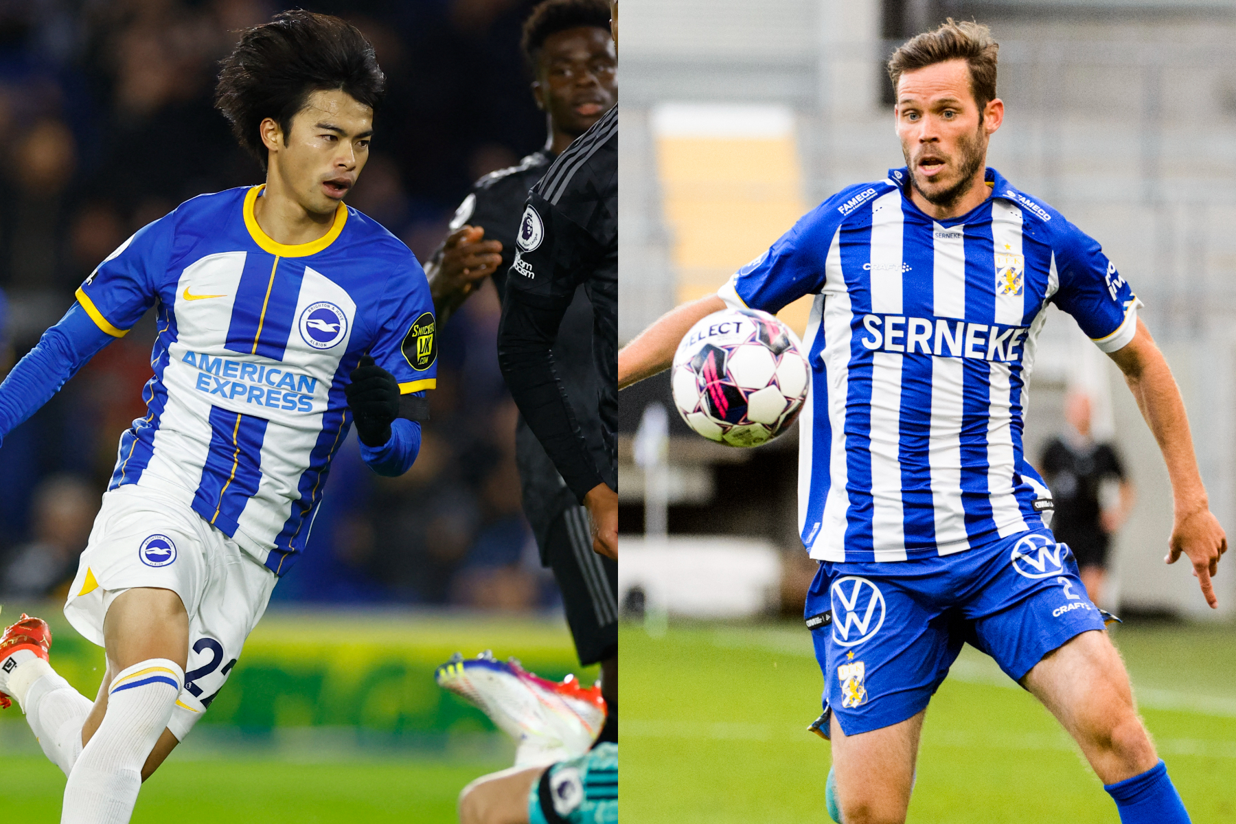 かつてJリーグで活躍したサロモンソンが三笘薫を評価【写真：ロイター & Getty Images】