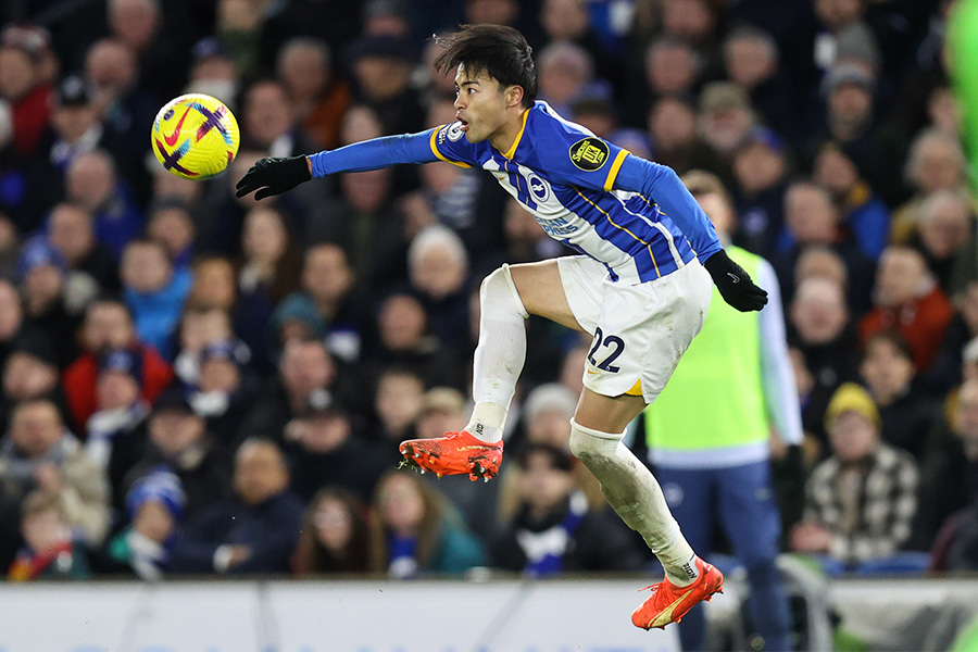 リバプール戦で活躍を見せた三笘薫【写真:Getty Images】