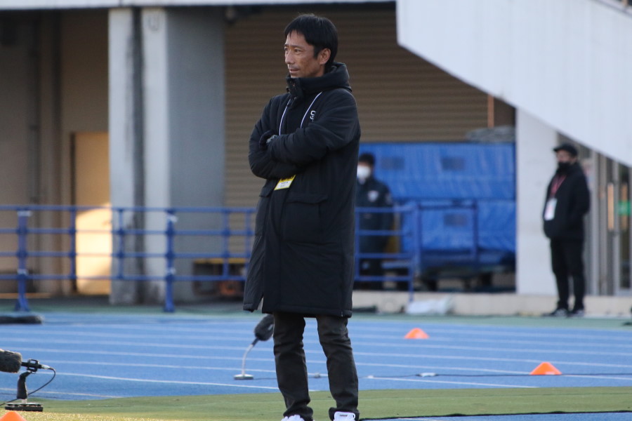 敗れたものの手応えを口にした帝京大可児の仲井正剛監督【写真：Football Zone web】