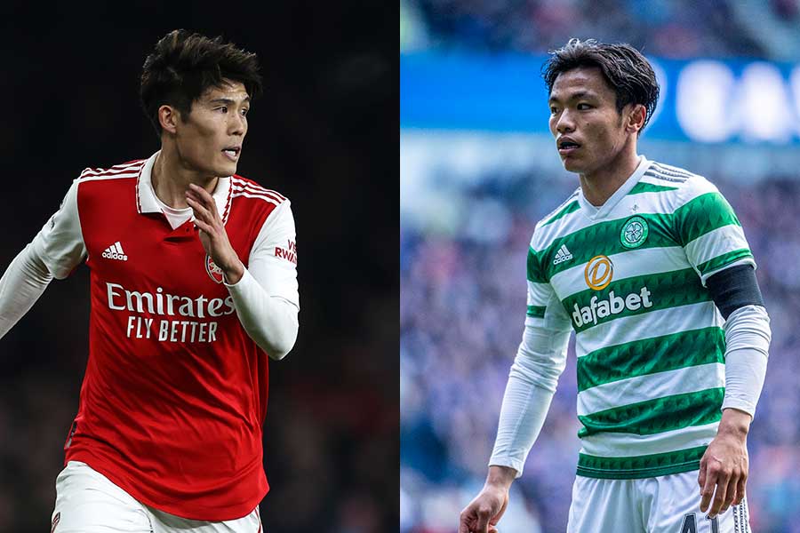 冨安（左）と旗手がともにオフを満喫【写真：Getty Images】