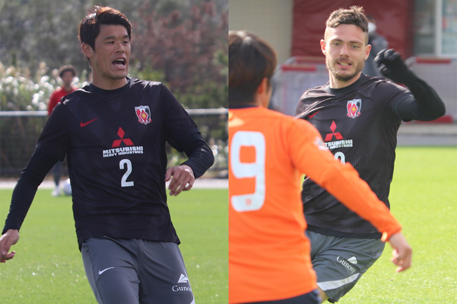 今季も右サイドでコンビを組む酒井宏樹とモーベルグ【写真：轡田哲朗】