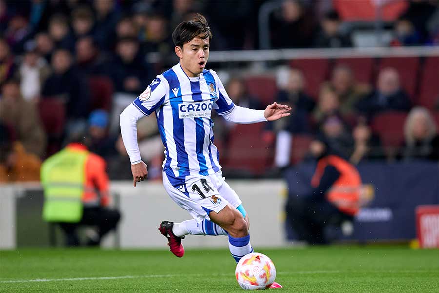 バルセロナと対戦した久保建英【写真：Getty Images】