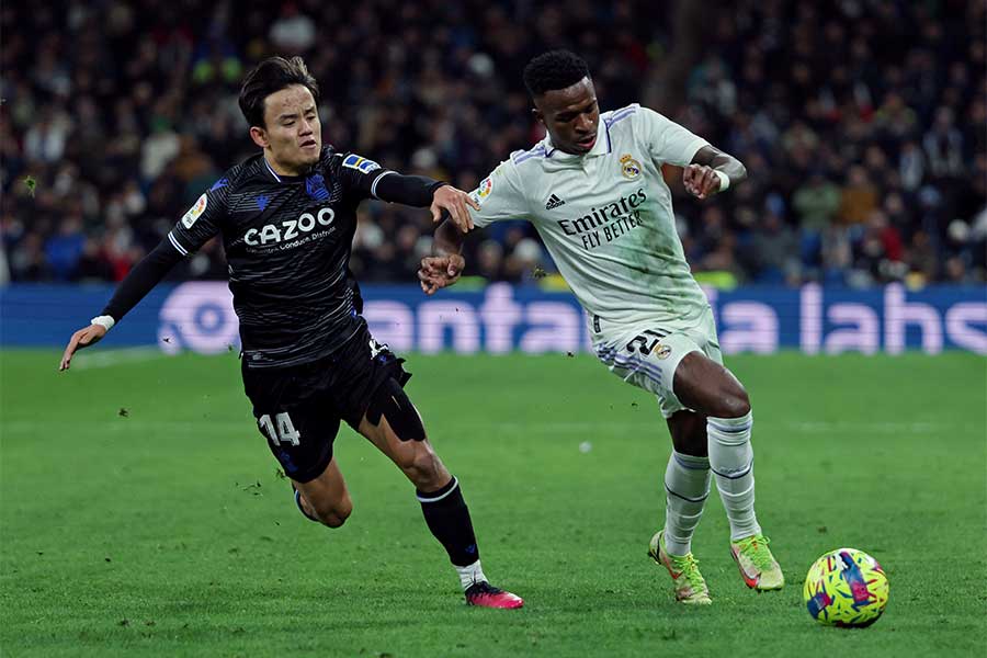 レアル戦では守備でも奮闘した久保建英【写真：ロイター】