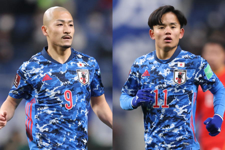 日本代表FW前田大然とMF久保建英【写真：高橋 学】