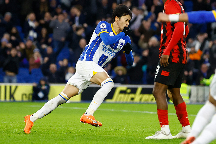 ボーンマスで決勝ゴールを決めた三笘薫【写真:ロイター】