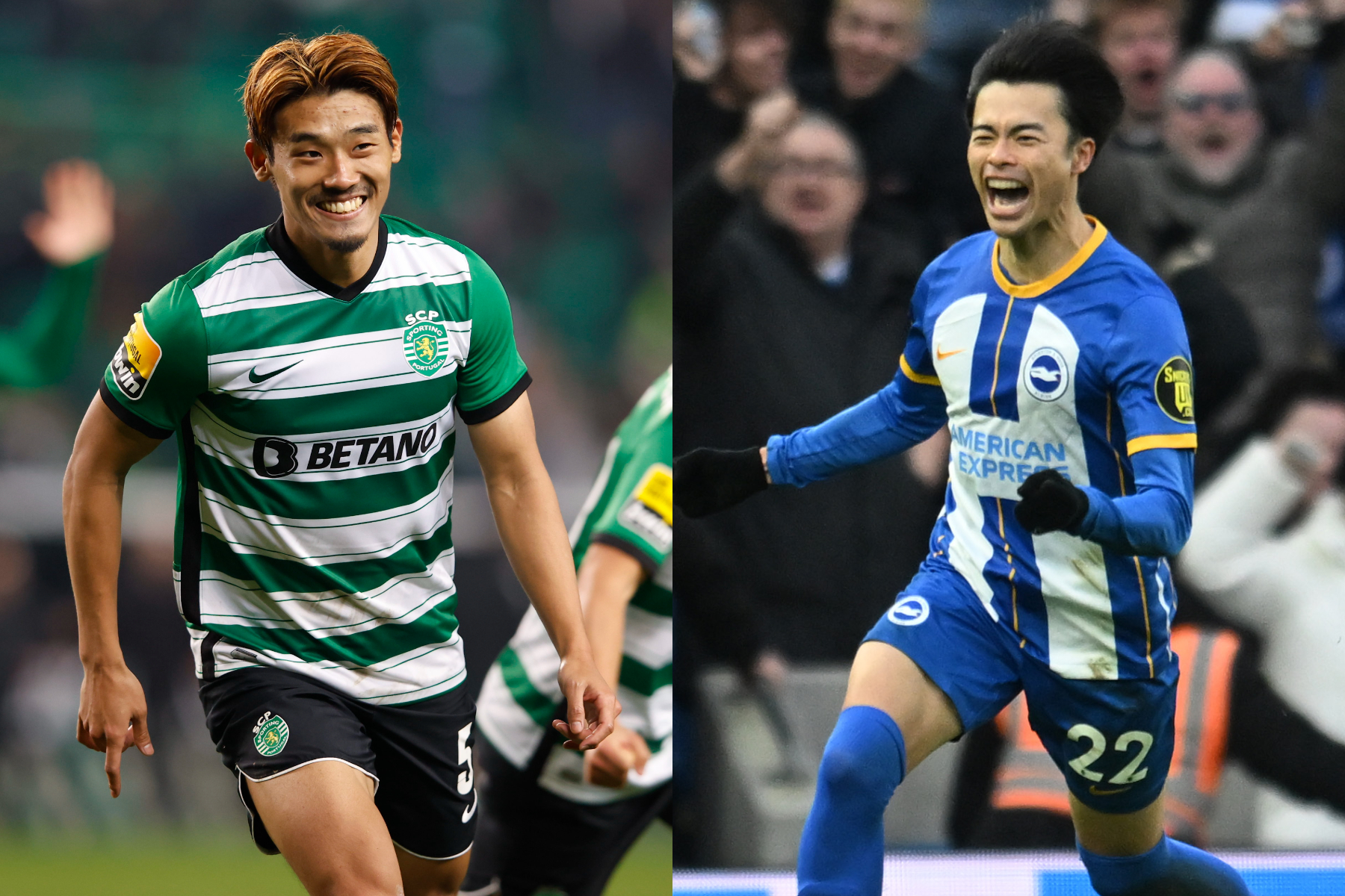 欧州で活躍する守田英正と三笘薫【写真:Getty Images】