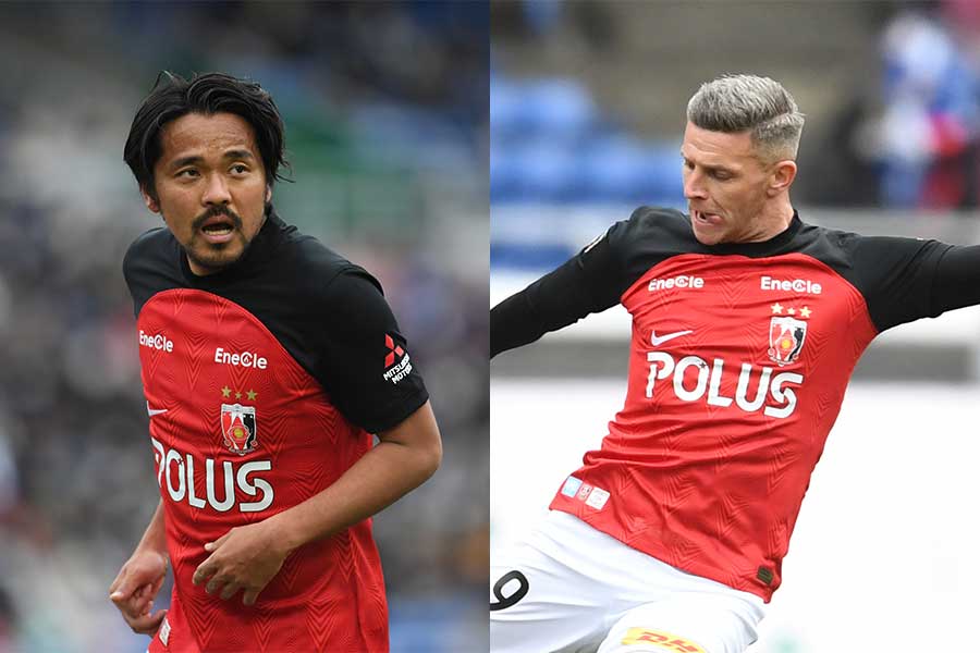 浦和の興梠慎三（左）とブライアン・リンセン【写真：Getty Images】