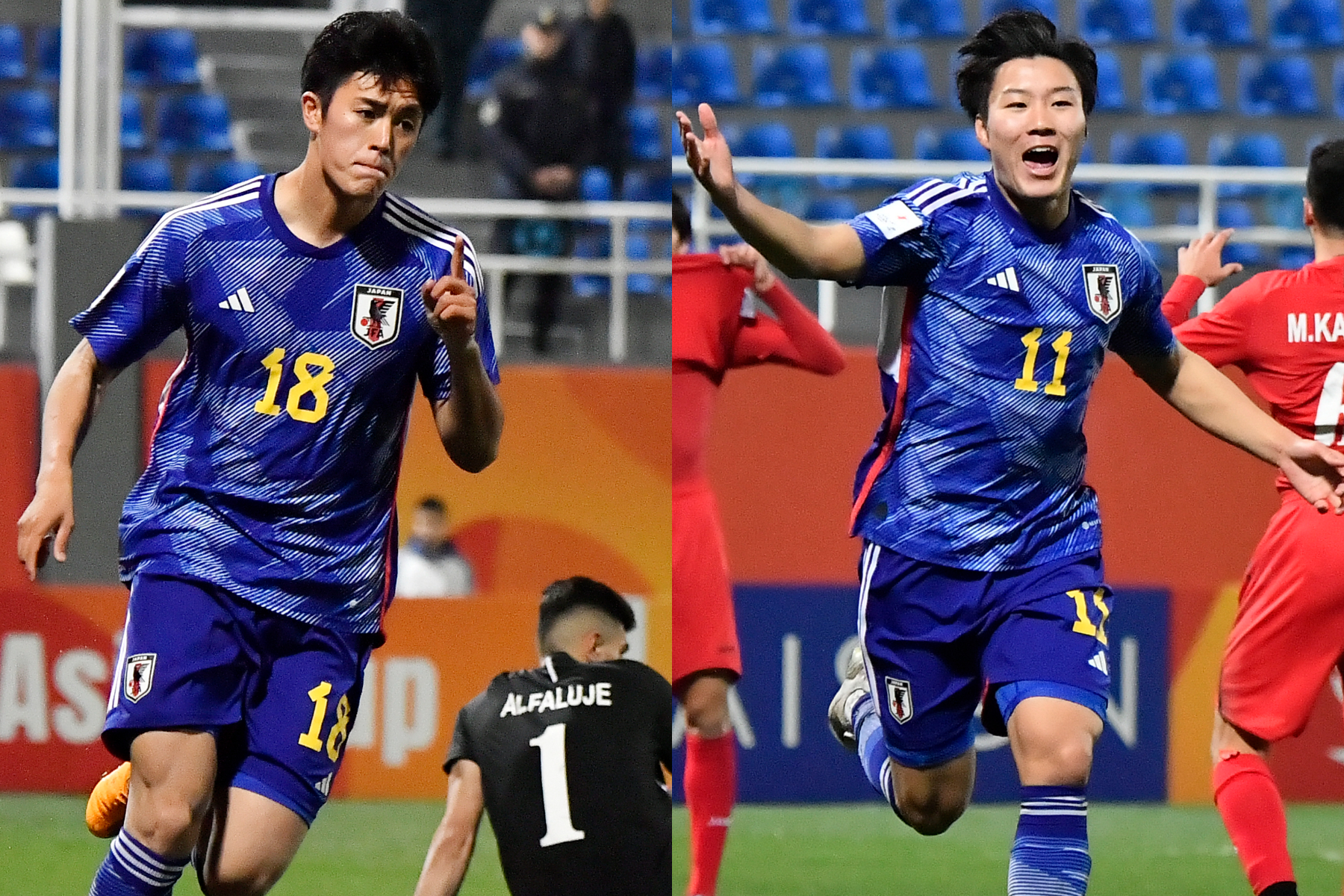 U-20日本代表が熊田直紀（写真左）と坂本一彩のゴールで勝利【写真：2023 Asian Football Confederation (AFC)】