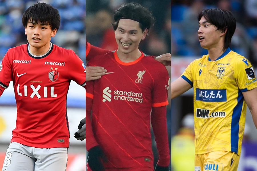 MF南野拓実がFW上田綺世（写真左）とFW林大地について言及【写真：小林 靖 & AP & (C) STVV】