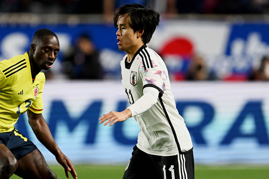 後半途中から出場した久保建英【写真:徳原隆元】