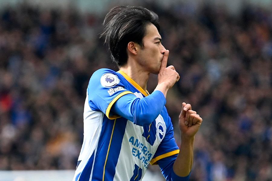 リーグ戦7ゴール目を決めた三笘薫【写真：ロイター】