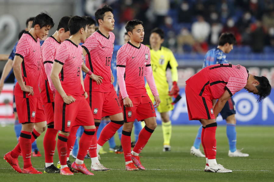 3月に行われた親善試合で日本代表は韓国代表に3-0の快勝【写真：AP】