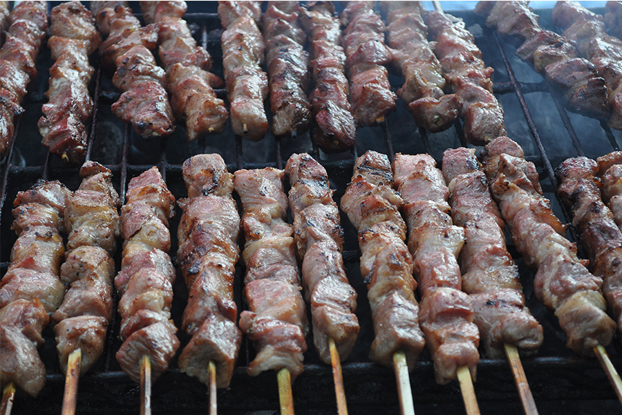 カシマスタジアムの「ハム焼き」【写真提供：鹿島アントラーズ】