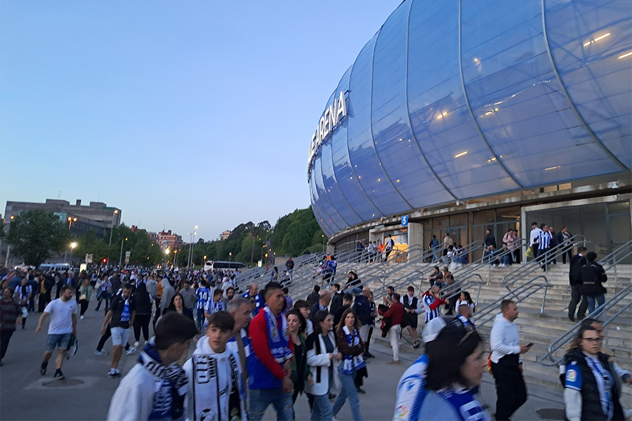 ソシエダの本拠地エスタディオ・アノエタで行われたレアル戦当日の様子【写真：高橋智行】