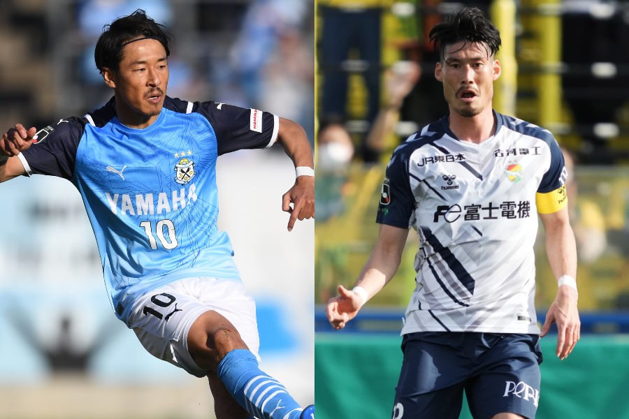 磐田の山田大記と千葉の鈴木大輔【写真：Getty Images】