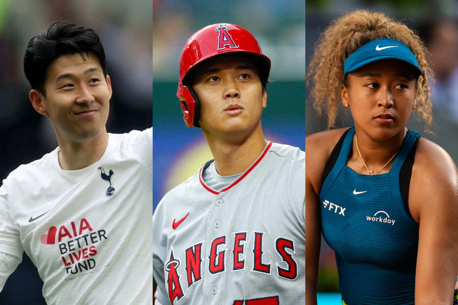 ソン・フンミン、大谷翔平、大坂なおみ【写真:Getty Images & ロイター】