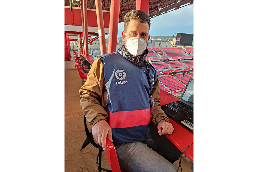 グラナダ地元メディアのフランシスコ・カルボ・オルティス記者【写真：高橋智行】