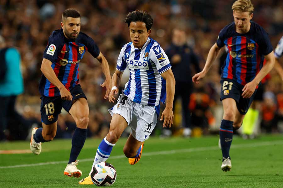 バルセロナ戦に出場の久保建英【写真:ロイター】