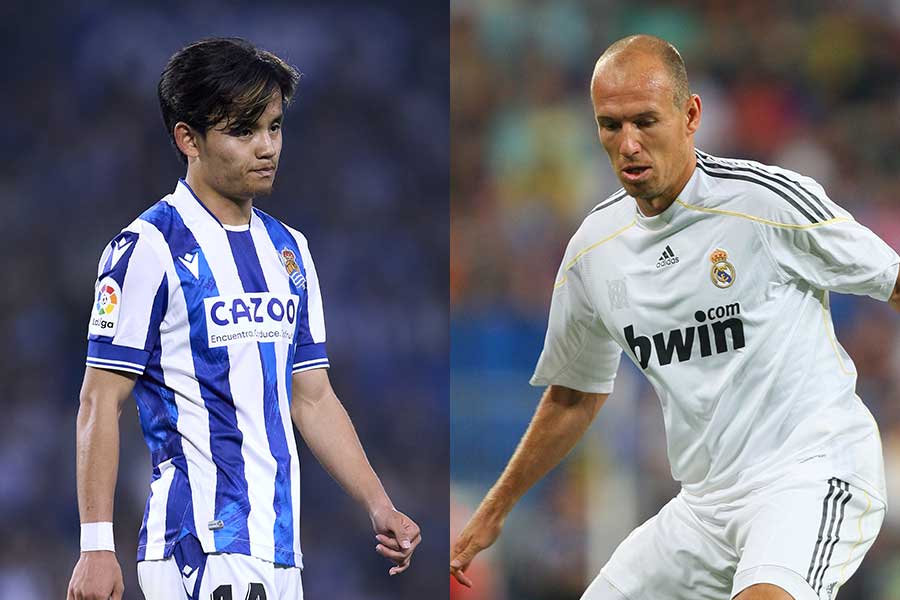 ラ・リーガ公式SNSが久保建英とロッベン氏のゴールを比較【写真:Getty Images】