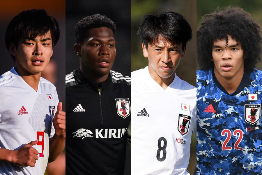 (左から)斉藤光毅、鈴木彩艶、松岡大起、チェイス・アンリ【写真:Getty Images】