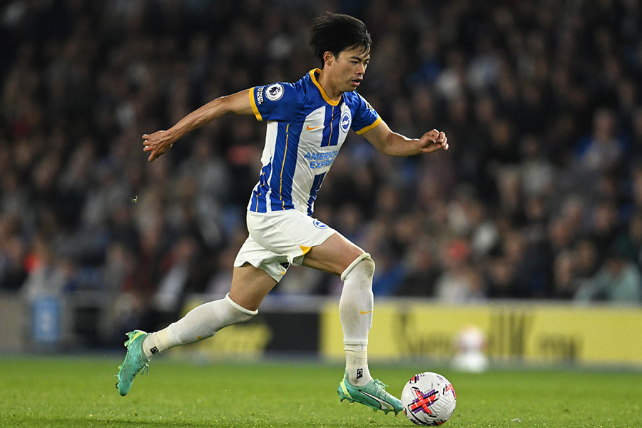 三笘薫はアストン・ビラ戦で後半途中から出場【写真:Getty Images】