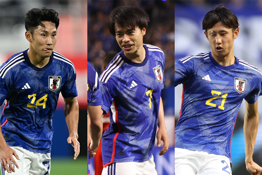 森保ジャパン、左サイドコンビの最適解は?【写真:徳原隆元 & 高橋 学】