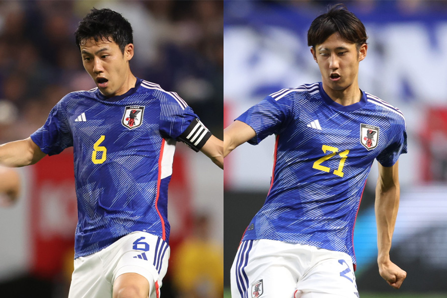 ペルー戦で揃ってスタメン出場した遠藤航と伊藤洋輝【写真:高橋 学】
