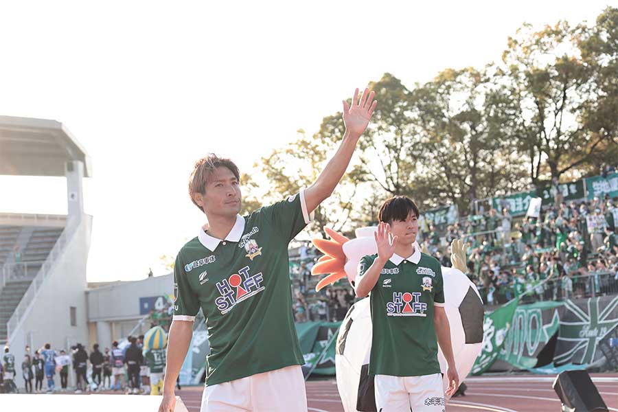 岐阜をJ2に昇格させるべくベテランとして牽引する田中順也【写真：（C）Kaz PhotographyFC GIFU】