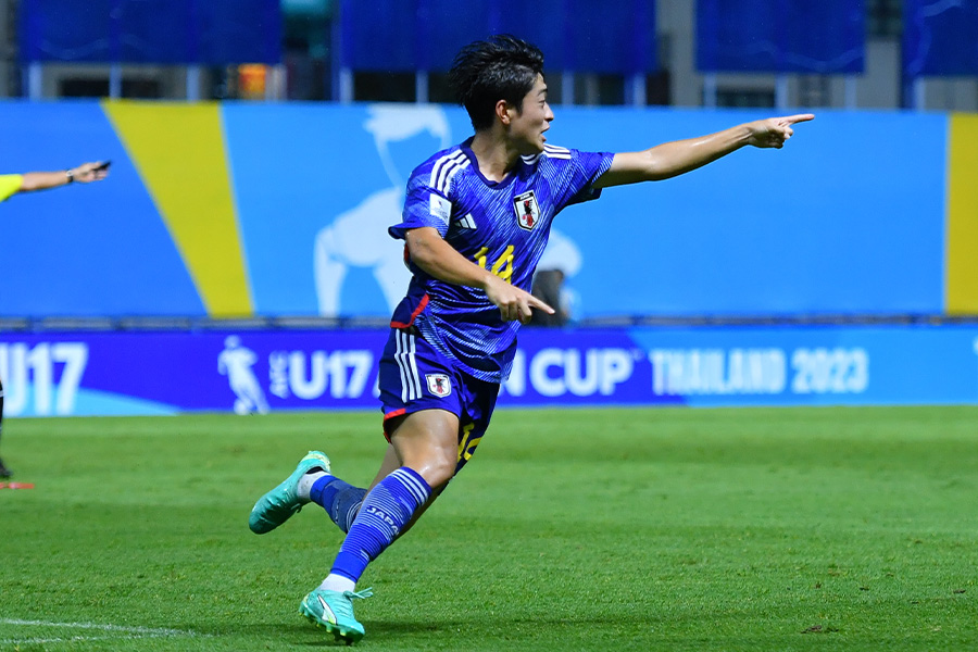 名和田我空が決勝で2ゴールの活躍【写真：2023 Asian Football Confederation (AFC)】