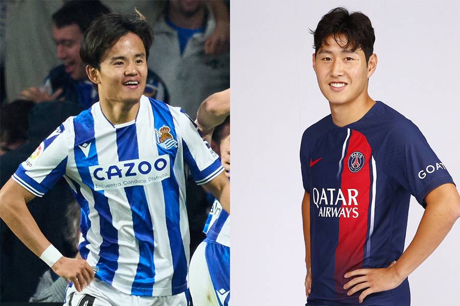 久保建英がイ・ガンインのPSG加入を祝福【写真：Getty Images】