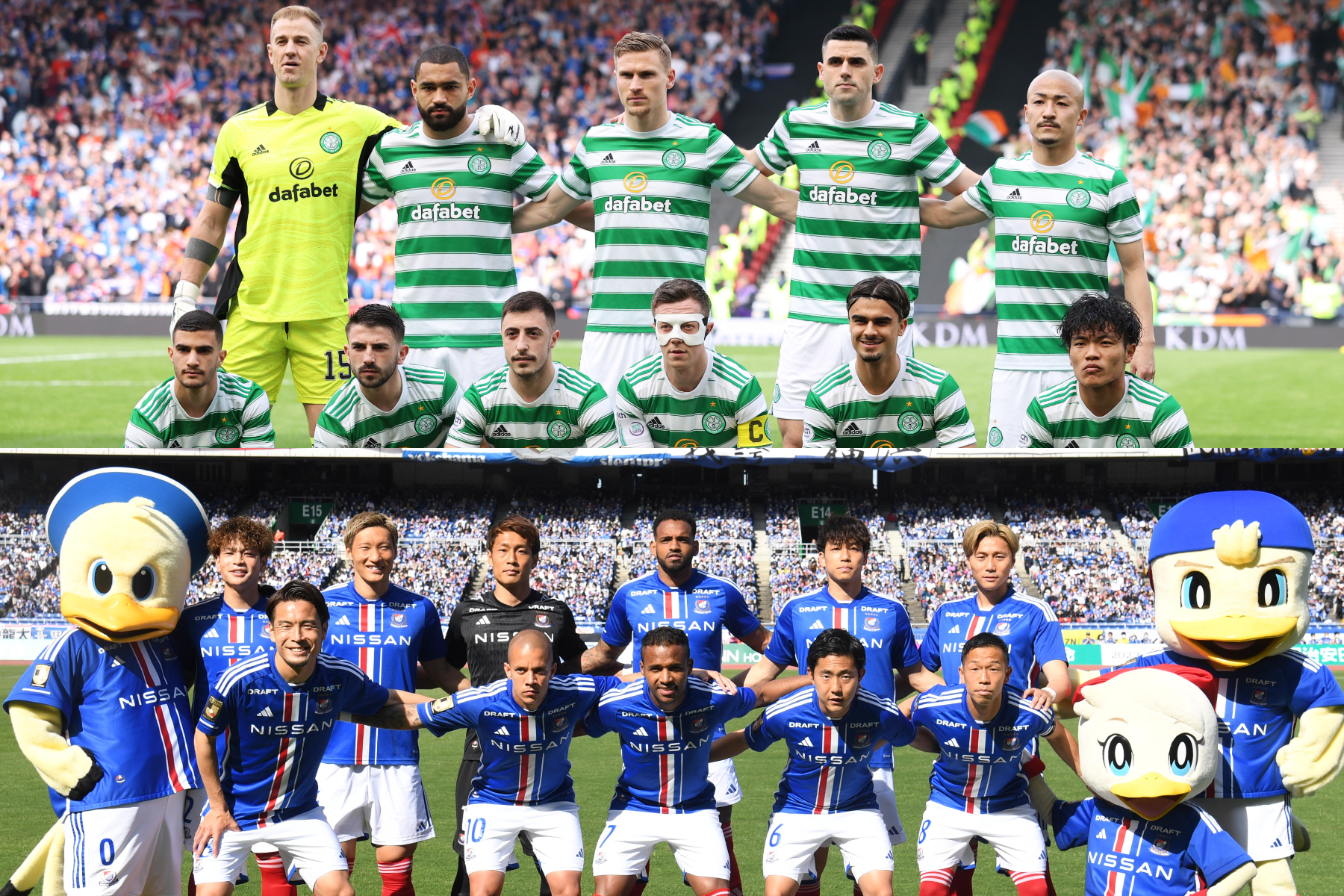 セルティックと横浜FMのスタメンが発表【写真：Getty Images & 徳原隆元】