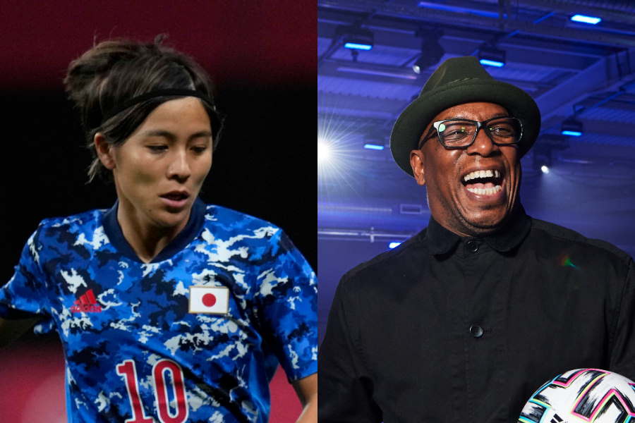 なでしこジャパンのエース岩渕真奈と元英代表FWイアン・ライト氏【写真:Getty Images & AP】