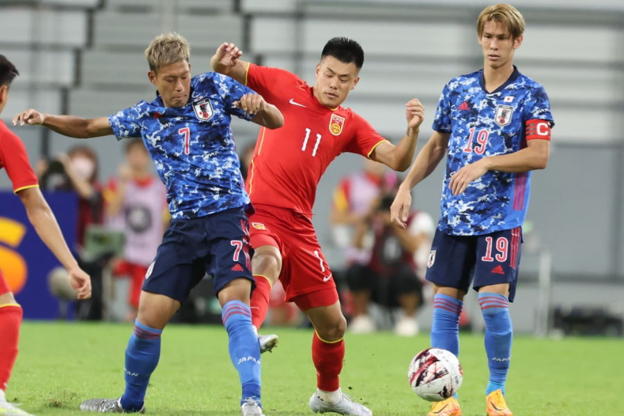 ボール保持率とシュート数で上回るも中国に0-0ドロー【写真：高橋 学】