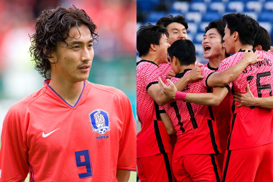 韓国英雄アン・ジョンファン氏とU-24韓国代表【写真：Getty Images】