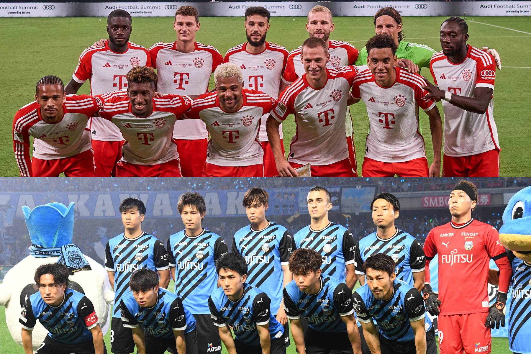 バイエルンと川崎のスタメンが発表【写真：Getty Images & 徳原隆元】