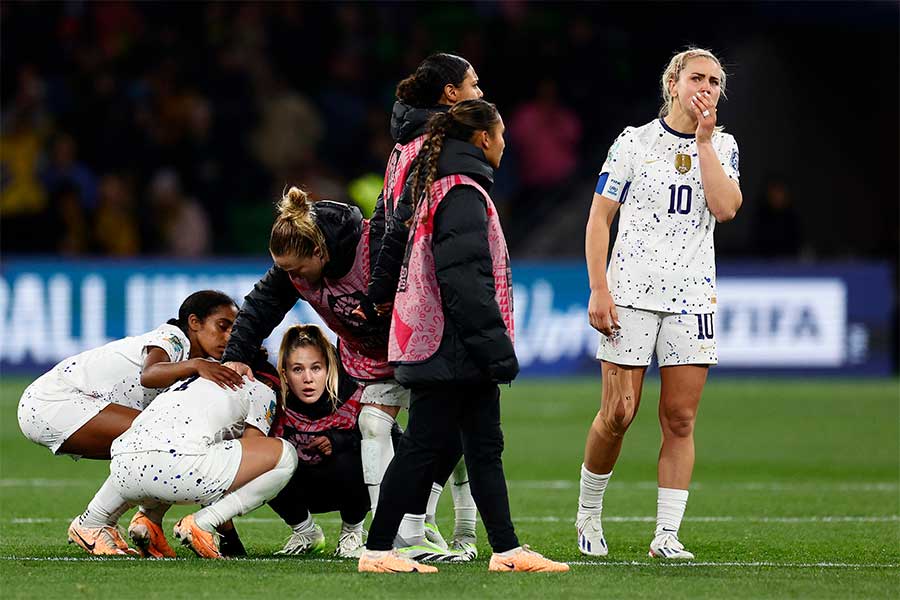 PK戦の末にベスト16で敗退したアメリカ女子代表【写真：Getty Images】