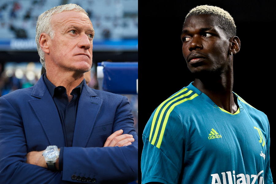 フランス代表のディディエ・デシャン監督とユベントスMFポール・ポグバ【写真:Getty Images】