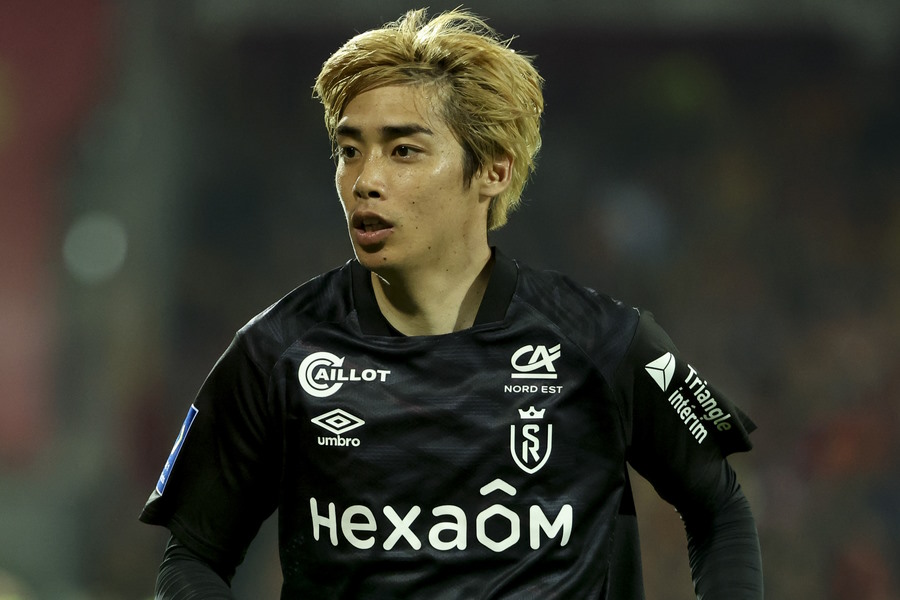 ゴールを決めたスタッド・ランスの伊東純也【写真：Getty Images】