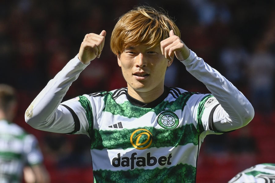 セルティックでプレーする古橋亨梧【写真：Getty Images】