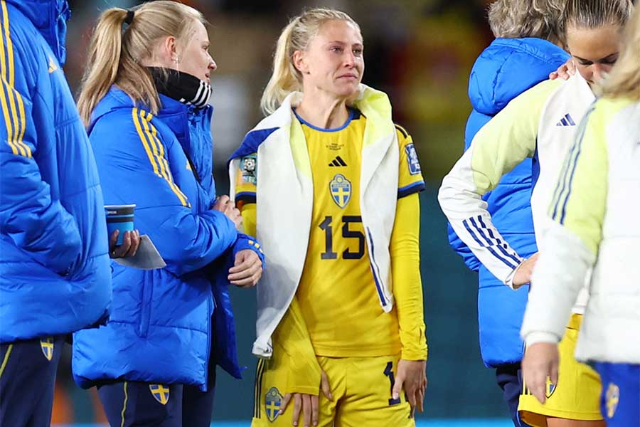 W杯決勝進出を逃したスウェーデン女子代表【写真：ロイター】