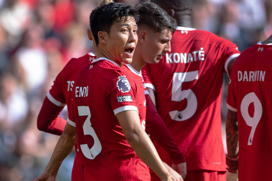 リバプールデビューを果たした遠藤航【写真：Getty Images】