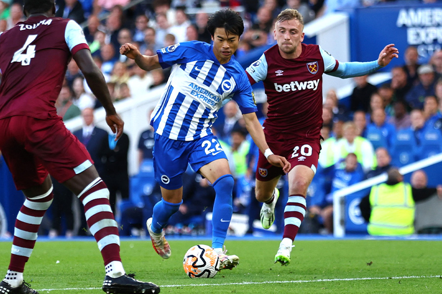 三笘薫はスタメンフル出場も3連勝ならず【写真:ロイター】